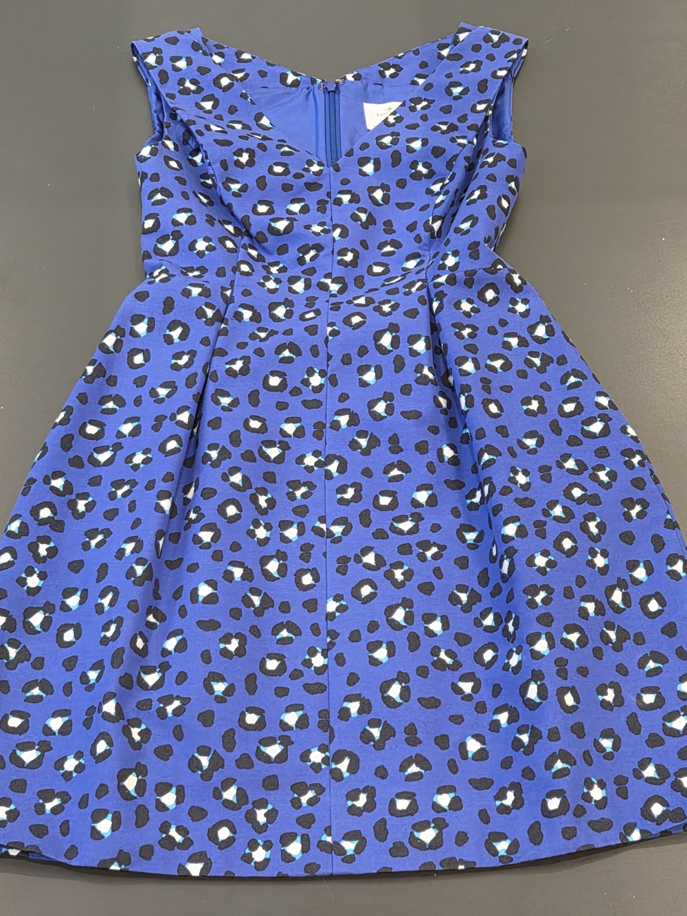 Kate Spade Dress Women's Size 4 Purple Blue Animal Print Sleeveless Silk Blend